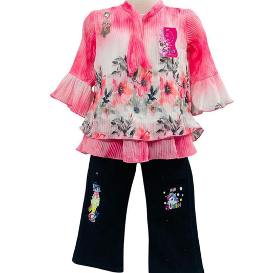 Pink top and black bottom(age 2-8 years)