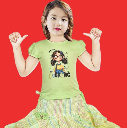 ₹ 230/piece Green T-shirt Frock 6 set(22,24,26,28,30,32)
