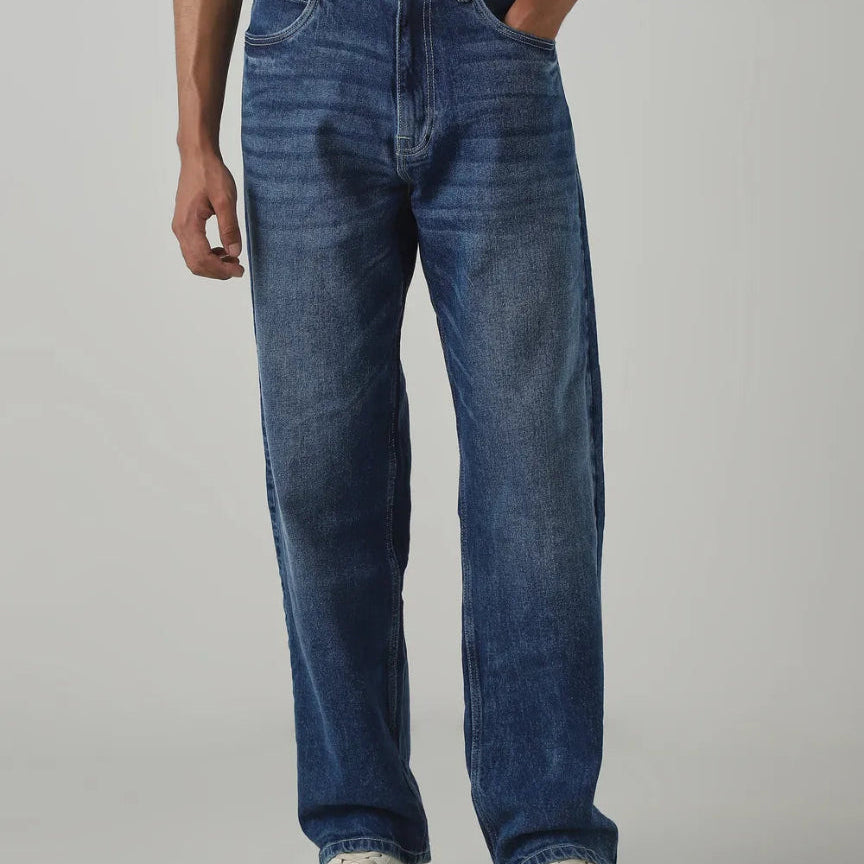 Nebula Blue Luxury Relaxed Fit Jeans