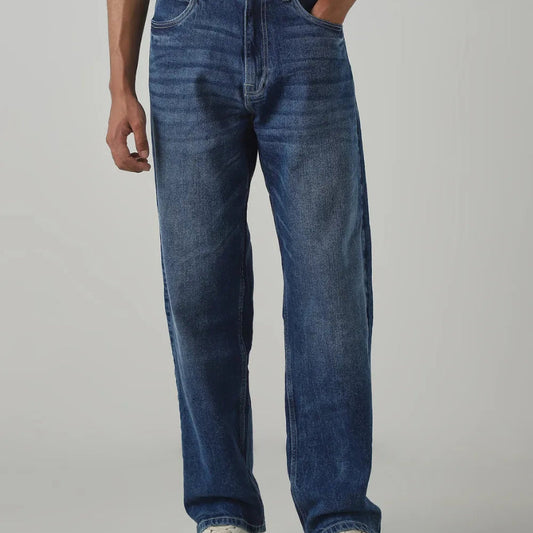 Nebula Blue Luxury Relaxed Fit Jeans